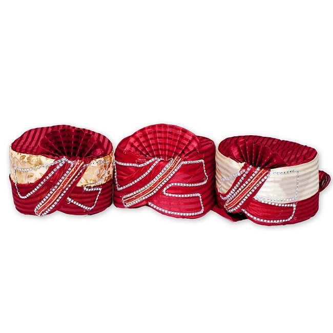 インスタントソフトターバン【頭の上がクリーム系 花やツタ模様】 10 - 上部の色合いや模様などで分類しておりますので、このようにデザインはそれぞれ異なります。