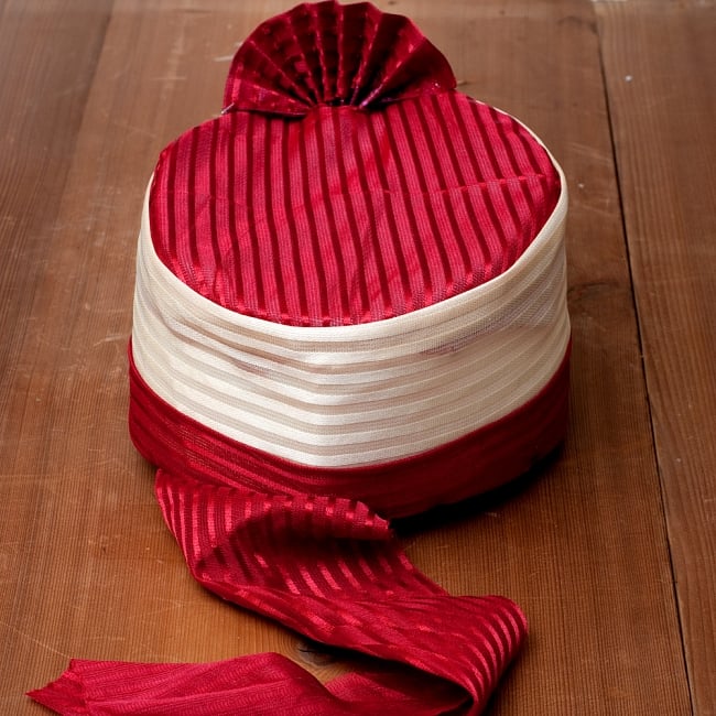 インスタントソフトターバン【頭の上がクリーム系 花やツタ模様】 8 - 後ろの写真です