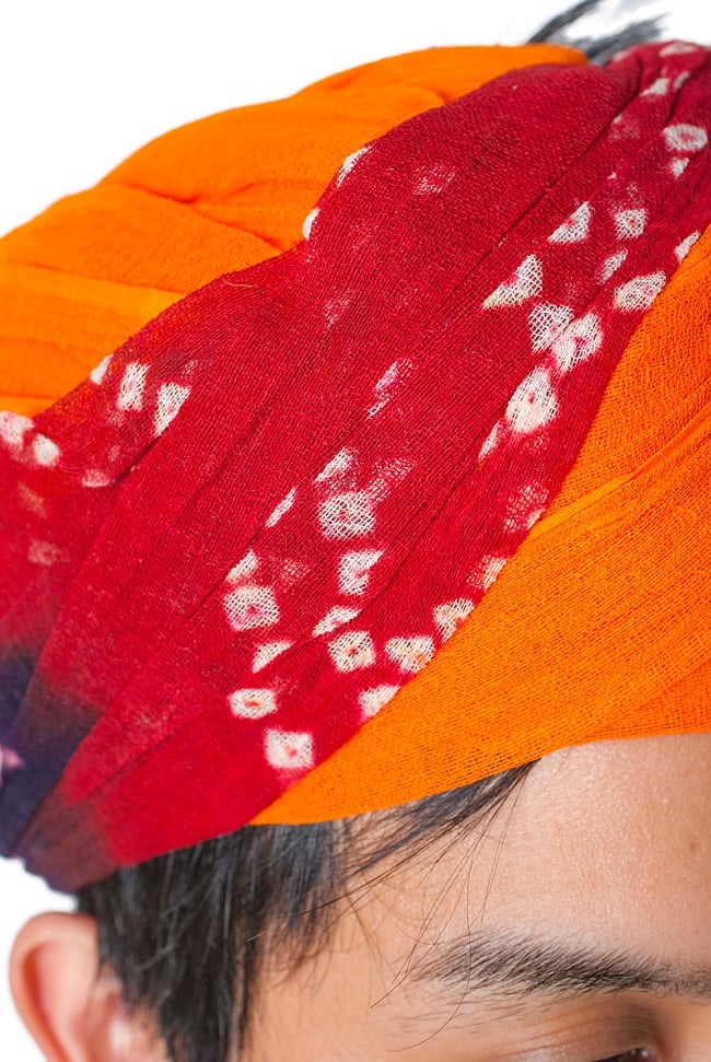 インド人になれる！ラジャスタンの本格ターバン 4 - バンディニと呼ばれる独特の染模様が素敵です。
