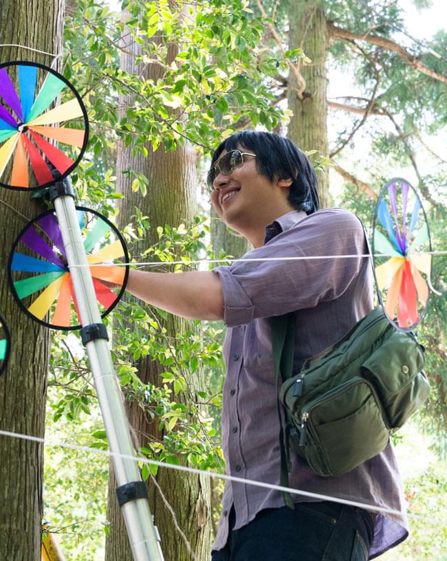 カラフルかざぐるま - デコレーション 6 - 類似品の風車を当店のイベントで使ってみたところの写真です。