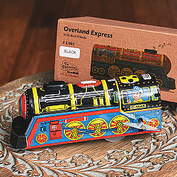 ゼンマイ式　汽笛が鳴る！大陸横断機関車　インドのレトロなブリキのおもちゃの商品写真