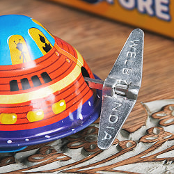 ゼンマイ式　クルクル動き回るUFOと不思議な生き物たち　インドのレトロなブリキのおもちゃ - サブ5