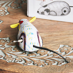 ゼンマイ式で動くカラフルネズミさん　インドのレトロなブリキのおもちゃ - サブ5