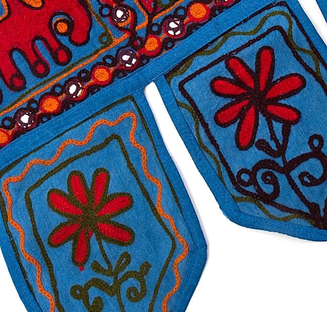 インド/手刺繍/のれん/ガーランド/間仕切り/ガネーシャ/クラフト