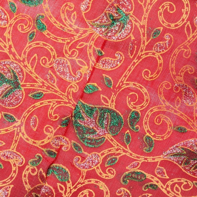 インドの祭壇布ーチュナリ-【約100cm×約95cm】 3 - 柄を拡大して撮ってみました。