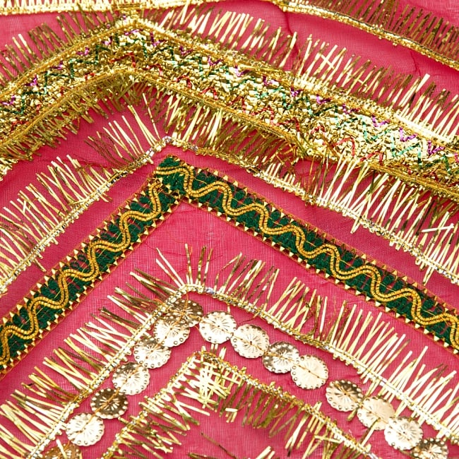 インドの祭壇布ーチュナリ-【約170cm×約90cm】 3 - 柄を拡大して撮ってみました。