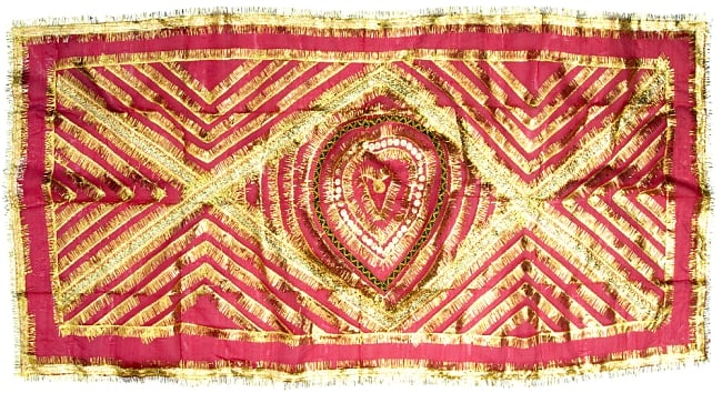 インドの祭壇布ーチュナリ-【約170cm×約90cm】の写真1枚目です。全体の写真です。祭壇布,インド 祭り　布
