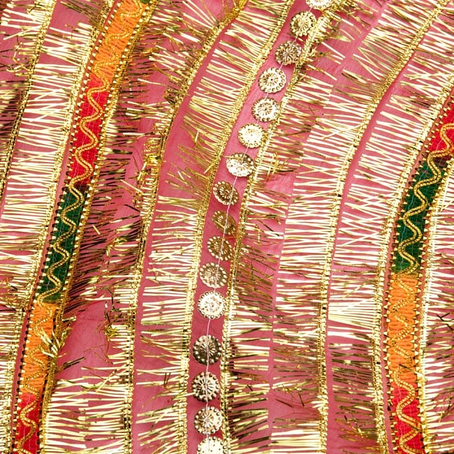 インドの祭壇布ーチュナリ-【約210cm×約90cm】 3 - 柄を拡大して撮ってみました。