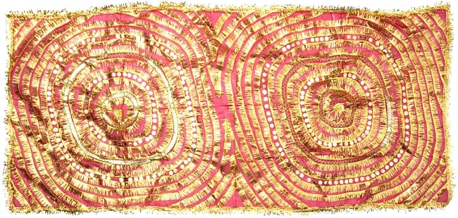 インドの祭壇布ーチュナリ-【約210cm×約90cm】の写真1枚目です。全体の写真です。祭壇布,インド 祭り　布