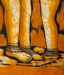 [小サイズ]バティック染めのタペストリー風神様布 - カーマ・スートラ[約50x85cm] - サブ4