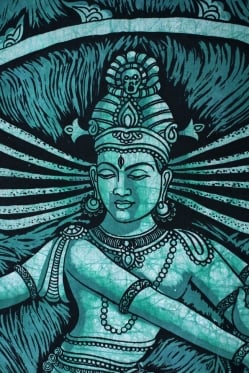 [大サイズ]バティック染めのタペストリー風神様布 - ナタラジ（ダンシングシヴァ）[約85x130cm] - サブ2