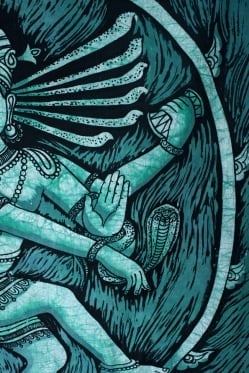 [大サイズ]バティック染めのタペストリー風神様布 - ナタラジ（ダンシングシヴァ）[約85x130cm] - サブ3