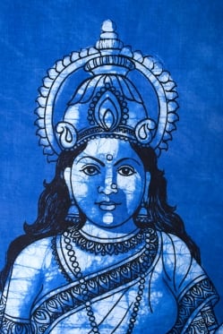 [大サイズ]バティック染めのタペストリー風神様布 - ラクシュミ[約85x130cm] - サブ2