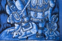 [大サイズ]バティック染めのタペストリー風神様布 - ドゥルガー[約85x130cm] - サブ3