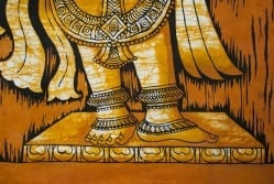 [大サイズ]バティック染めのタペストリー風神様布 - クリシュナ[約85x130cm] - サブ4