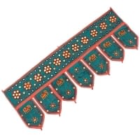 インドの飾りのれん 【花・象】 緑　アソートの商品写真