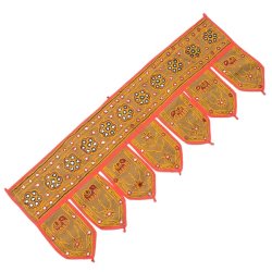 値下げインドラジャスタン　ミラー￼刺繍のれん13300 インドラジャスタンミラー￼刺繍のれん