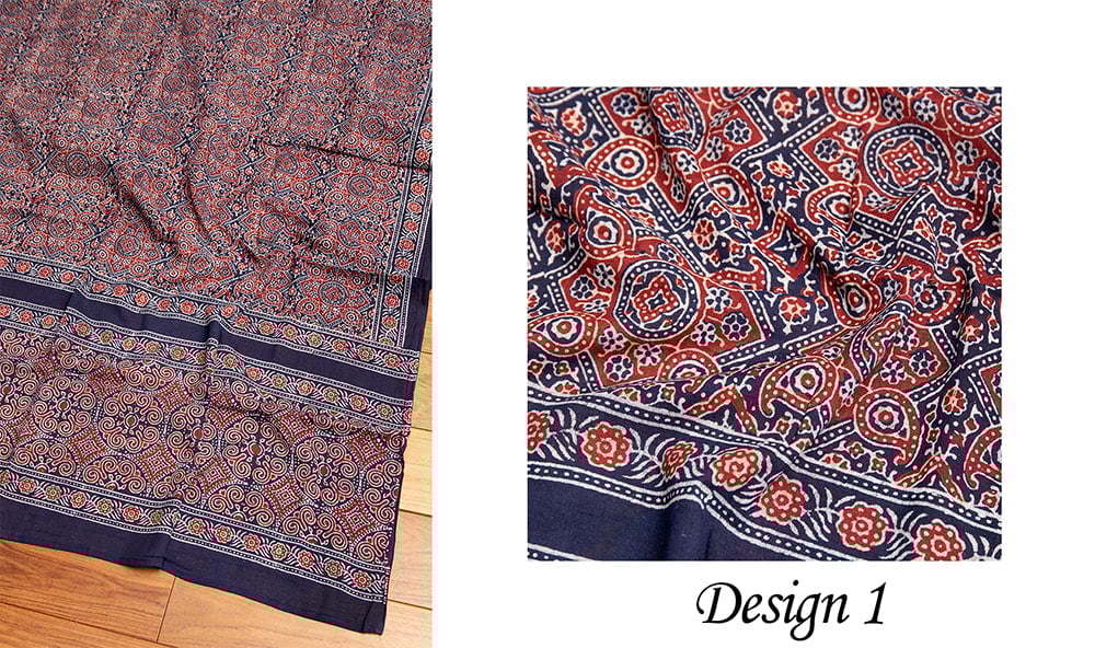 [約230cm x 約115cm] ウッドブロックのアジュラッククロス3枚目の説明写真です