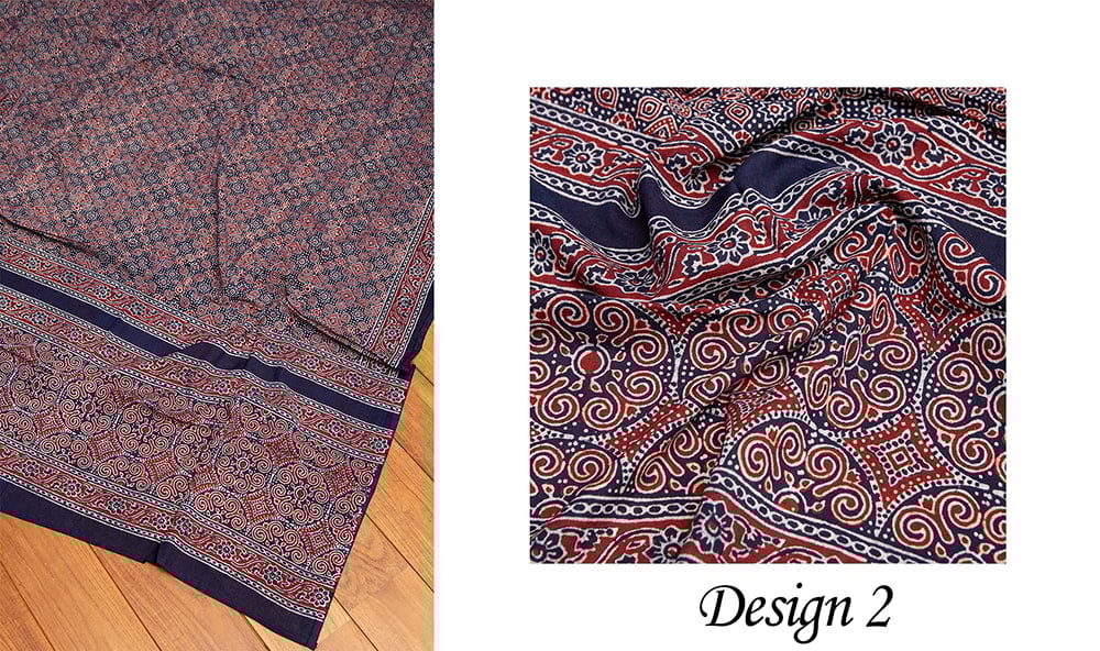 [約230cm x 約115cm] ウッドブロックのアジュラッククロス4枚目の説明写真です