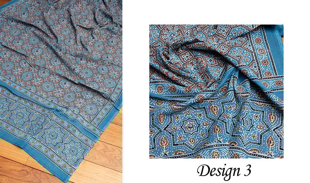 [約230cm x 約115cm] ウッドブロックのアジュラッククロス5枚目の説明写真です