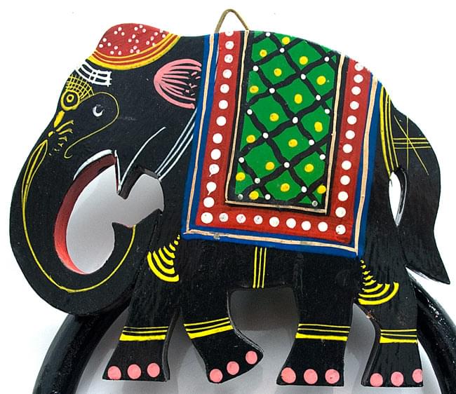 象のタオルハンガー　【タオル掛けが黒】 4 - インドからはるばるやってまいりました