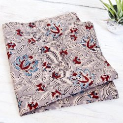 昔ながらの木版染め伝統模様布ハンカチグレーの商品写真