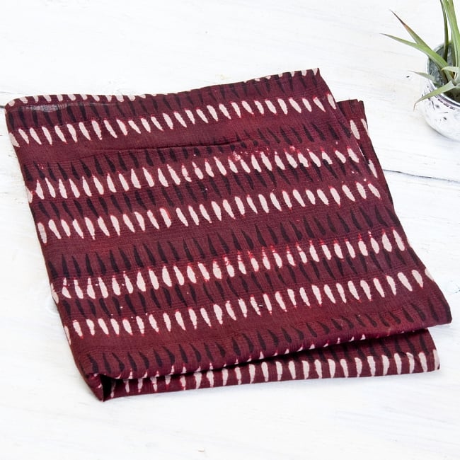 昔ながらの木版染め伝統模様布ハンカチ - レッドの写真布,ハンカチ,ギフト,ウッドブロック