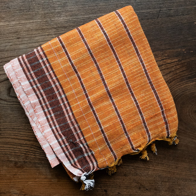 ガムチャと呼ばれるインドの万能布【約160cm×約73cm】 15 - 10：びわ