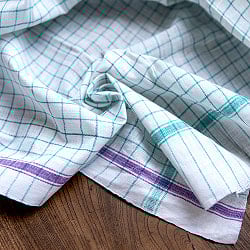 【約78cm×約156cm】インドの手紡ぎ布　カディコットンのガムチャ - サブ2