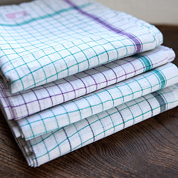 【約78cm×約156cm】インドの手紡ぎ布　カディコットンのガムチャ - サブ5