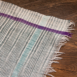 【約78cm×約160cm】インドの手紡ぎ布　カディコットンのガムチャ - サブ2