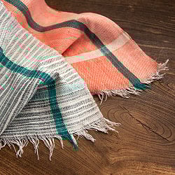 【約78cm×約160cm】インドの手紡ぎ布　カディコットンのガムチャ - サブ3