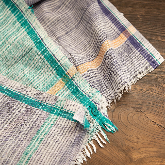 【約110cm×約250cm】インドの手紡ぎ布　カディコットンのタオル 4 - 使用しているうちに手に馴染みどんどん使いやすくなります。