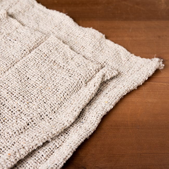 【約45cm×約45cm】現地からそのまま！インド仕様のざっくり編み雑巾 4 - サイズもざっくりしているので個体差がございます
