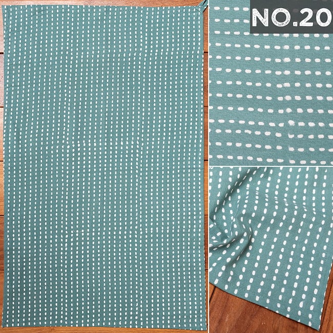 多用途に使える ボタニカルデザイン コットン ティータオル 伝統的な美しい木版染め〔約70cm*約45cm〕の選択用写真