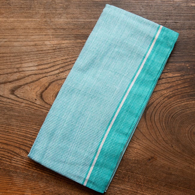 ガムチャと呼ばれるインドの万能布【約170cm×約75cm】 10 - 2：エメラルド