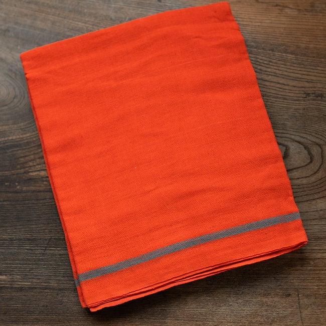 ガムチャと呼ばれるインドの万能布【約520cm×約63cm】 11 - 3：オレンジ