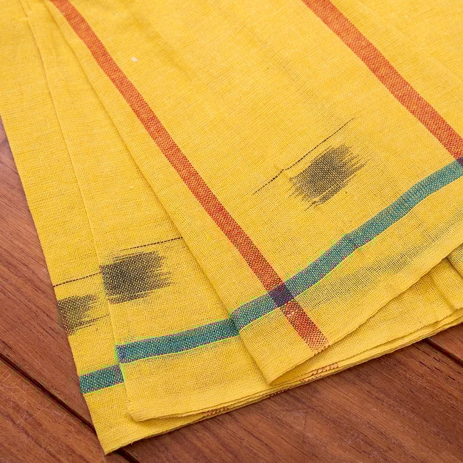 ガムチャと呼ばれるインドの万能布【約520cm×約63cm】 12 - このように他の色の糸が一緒に編まれている場合もございます。ご了承くださいませ。