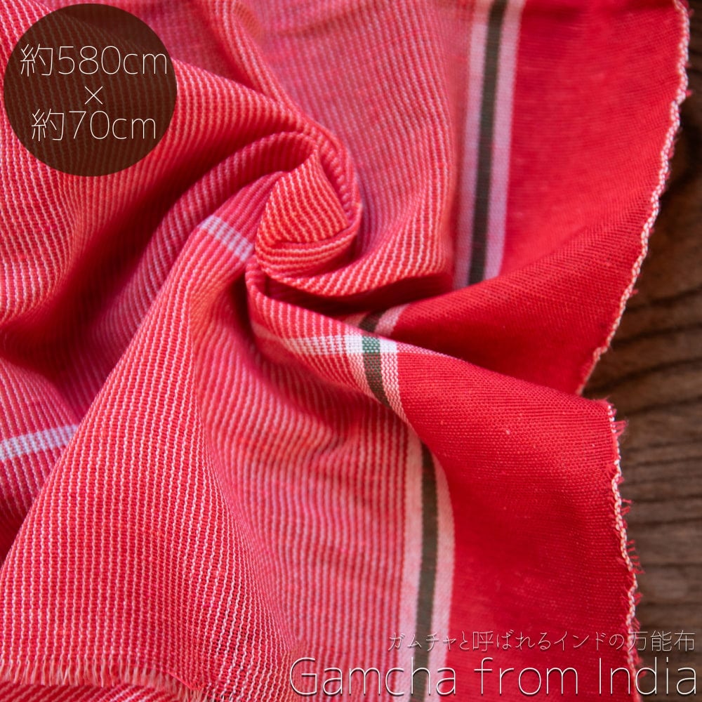 ガムチャと呼ばれるインドの万能布【約580cm×約70cm】1枚目の説明写真です