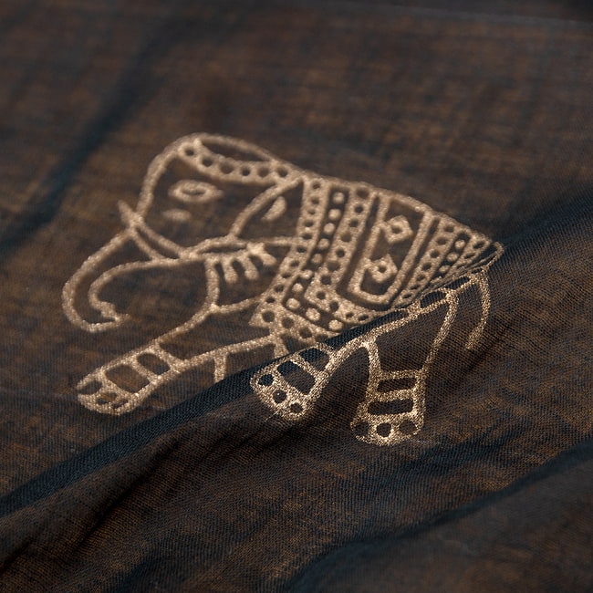 インドの木版染めハンカチ - 象 2 - 温かみがあって素敵なプリントです＾＾