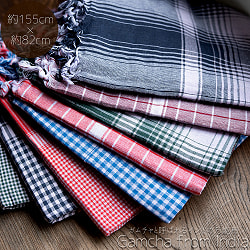 【自由に選べる3個セット】ガムチャと呼ばれるインドの万能布【約155cm×約82cm】 - サブ2