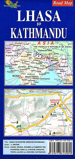 Lhasa to Gyantse Shigatse Kathmandu ロードマップ【ラサ、ギャンツェ、シガツェ、カトマンドゥ】 - サブ2