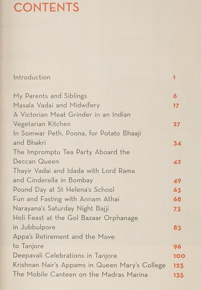 TIFFIN - Memories and Recipes of Indian Vegetarian Food 4 - 目次