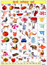 インドの学習ポスター - デーヴァナーガリーの学習[大](IDBK-DIC-21)