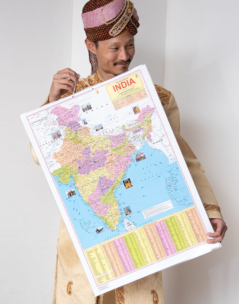 インドの学習ポスター ちょっとだけ異なるインド地図 大 の通販 Tirakita Com