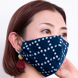 布の宝石！アジュラック＆藍染　エスニックマスク　シンプル - サブ2