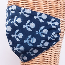 布の宝石！アジュラック＆藍染　エスニックマスク　シンプル - サブ4