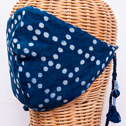 布の宝石！アジュラック＆藍染　エスニックマスク　フリンジ - サブ2