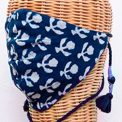 布の宝石！アジュラック＆藍染　エスニックマスク　フリンジ - サブ4