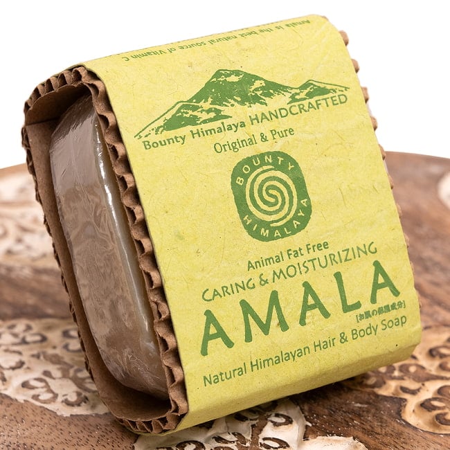 ケアリング&モイスチャリング ヘア&ボディ ソープ - AMALA CARING&MOISTURIZING Natural Himalayan Hair & Body Soap 【手作り石鹸・75g】の写真